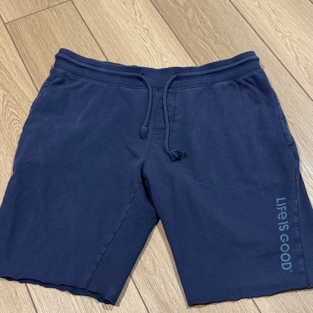 Life is good Men’s Sweat Shorts size L| Lounge Loungewear comfy logo Spellout